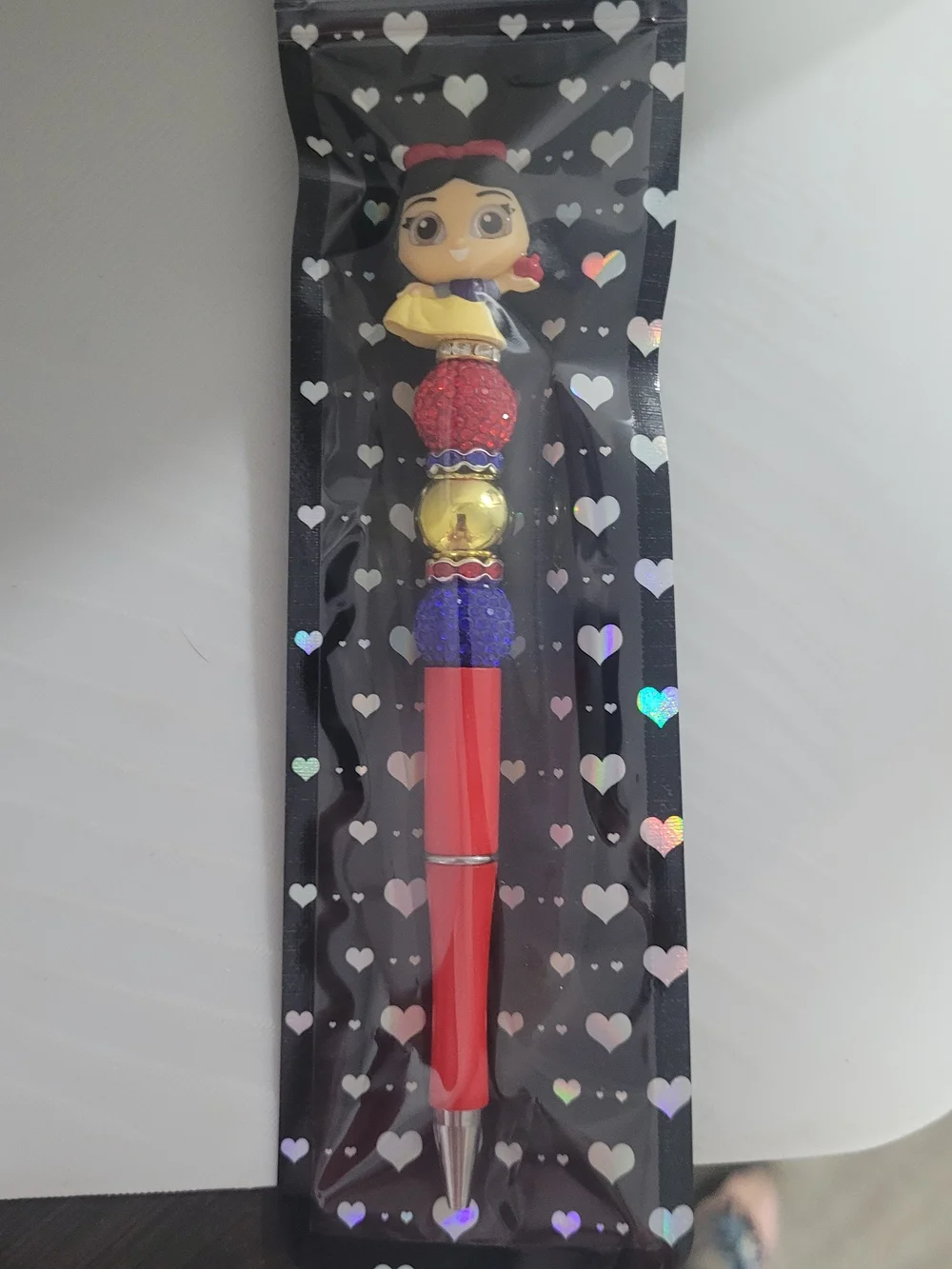 Snow White Beaded Pen